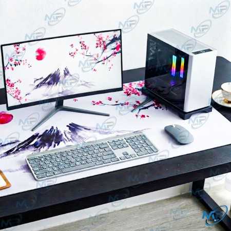 🖱️ Tapis de Souris Grand Format 89,5 × 39,5 cm – Desk Mat XXL Montagne et Fleurs de Sakura