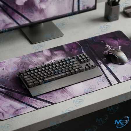 🖱️ TTapis Souris Grand Format 89,5 × 39,5 cm – Desk Mat XXL pour Clavier et Souris – Design Abstrait Violet