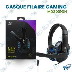 🎧 Casque Filaire Gaming Microdigit Raider MD3001GH – Microphone Intégré, Son Stéréo, Jack 3.5 mm