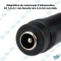🔌 Adaptateur DC 5,5×2,1 mm Femelle vers 6,3×3,0 mm Mâle – Connecteur d’Alimentation