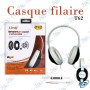 🎧 Casque Filaire LinQ T62 avec Microphone – Casque Stéréo Jack 3,5 mm pour PC et Téléphone