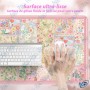 🖱️ Tapis Souris Grand Format XXL 89,5 × 39,5 cm – Desk Mat Floral Patchwork Rose pour Bureau