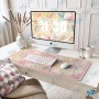 🖱️ Tapis Souris Grand Format XXL 89,5 × 39,5 cm – Desk Mat Floral Patchwork Rose pour Bureau