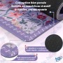 🖱️ Tapis de Souris Grand Format 89,5 × 39,5 cm – Design Floral Violet et Fleuri – Desk Mat XXL pour Bureau