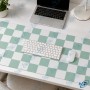 🖱️ Tapis de Souris Grand Format 89,5 × 39,5 cm – Motif Damier Vert Pastel et Blanc – Desk Mat XXL pour Bureau