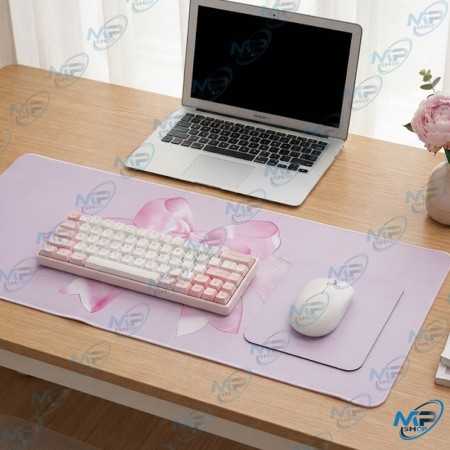 🖱️ Tapis de Souris Grand Format 89,5 × 39,5 cm – Motif Damier Vert Pastel et Blanc – Desk Mat XXL pour Bureau