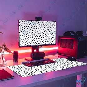 🖱️ Tapis Souris Grand Format 89,5 × 39,5 cm – Motif Léopard Noir & Blanc