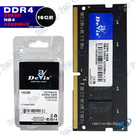 🖥️ Barrette Mémoire RAM 16GB DDR4 3200MHz SODIMM pour Ordinateur Portable – DeVis NB4 1.2V Haute Performance