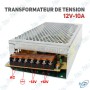 ⚡ Transformateur de Tension 12V 10A – Alimentation AC/DC 120W pour LED, CCTV et Équipements Électroniques