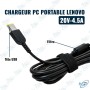 🔌 Chargeur PC Portable Lenovo 20V 4.5A – Adaptateur Secteur 90W Connecteur Carré USB (Slim Tip)