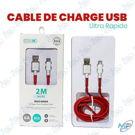 Câble de Charge USB Micro-USB 2m 6A