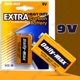 🔋 Pile 9V Daily-Max Extra Heavy Duty Carbon – Batterie Haute Performance Sans Mercure