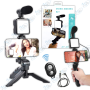 🎤 Kit Vlogging Professionnel AY-49 – Trépied + Micro + LED + Télécommande pour Smartphone & YouTube