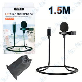 🎤 Micro Cravate Lavalier USB-C Professionnel 1.5M – Micro Filaire pour Smartphone Android & Vidéo