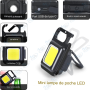 🔦 Mini Lampe LED Porte-Clés Rechargeable 6W COB – Éclairage Puissant, Ouvre-bouteille & Support Magnétique