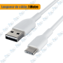 🔌Câble USB vers USB Type-C Charge et Transfert de Données Haute Qualité – Blanc