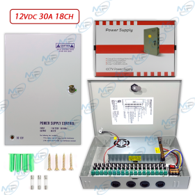 ⚡ Alimentation CCTV 12V 30A 18 Canaux – Boîtier de Distribution Ultra Puissant pour Caméras de Surveillance