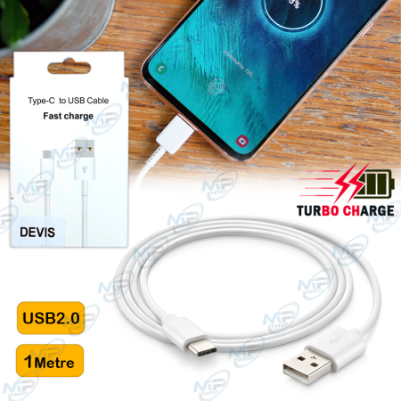 🔌Câble USB 2.0 vers Type-C Fast Charge 1m – Charge Rapide et Synchronisation