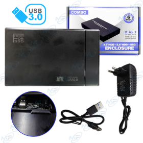 💾 Boîtier Disque Dur Externe USB 3.0 – Enclosure HDD/SSD 2.5" & 3.5" SATA 2 en 1 Haute Vitesse