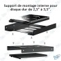 💾 Support Disque Dur 2.5" vers 3.5" – Adaptateur HDD/SSD pour Boîtier PC avec Vis