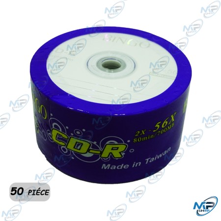 💿 Pack 50 CD-R 700MB Bingo – Disques vierges 52x pour gravure audio et données