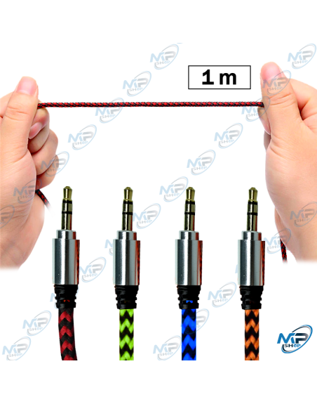 🧵Câble Jack Audio 3.5mm Tressé 1M - Anti-Nœuds et Ultra-Résistant
