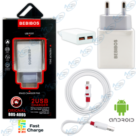 ⚡Chargeur Secteur BEBIBOS BOS-A005 Double Port USB avec Câble Micro USB Charge Rapide Android