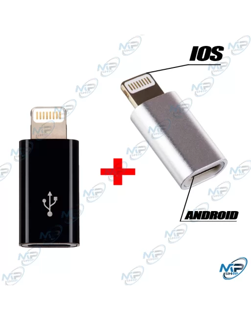 2 ADAPTATEURS MICRO USB VERS IPHONE 6