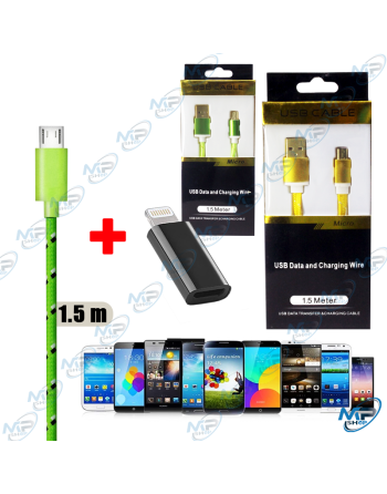 PACK CABLE ANDROID +ADAPTATEUR IPHONE