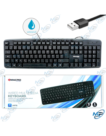 💻Clavier Filaire USB Macro K60120 | Design Slim AZERTY Étanche