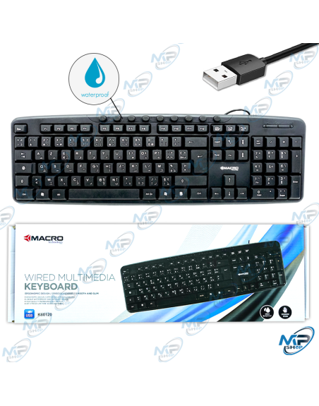 💻Clavier Filaire USB Macro K60120 | Design Slim AZERTY Étanche