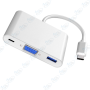 🔌 Hub USB-C 3 en 1 Beon – Adaptateur Type-C vers VGA + USB 3.0 + USB-C (Charge & Data) pour PC et MacBook