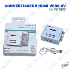🔌 Convertisseur HDMI vers AV (RCA) 1080p – Adaptateur HDMI vers Composite avec Audio