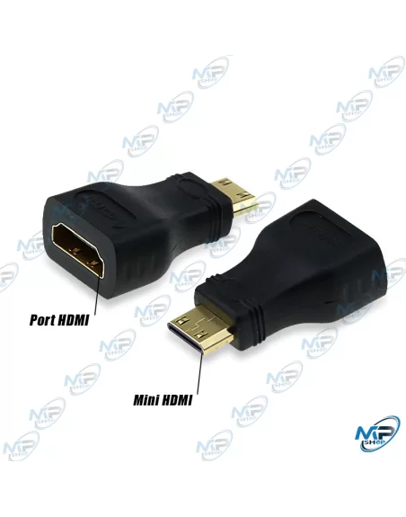 ADAPTATEUR MINI HDMI MALE VERS HDMI FEMELLE