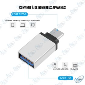 🔌 Adaptateur USB-C vers USB 3.0 – Convertisseur Type-C vers USB Femelle Haute Vitesse