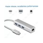 🔌 Hub USB-C 3 Ports + Ethernet RJ45 – Adaptateur USB-C vers USB 3.0 & Réseau Gigabit