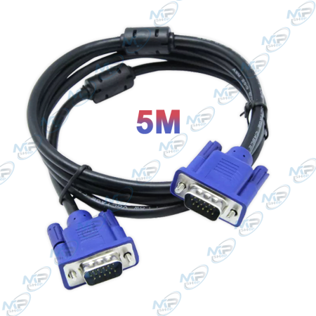 🔌 Câble VGA 5m – Câble écran PC haute qualité avec filtres anti-interférences