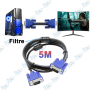 🔌 Câble VGA 5m – Câble écran PC haute qualité avec filtres anti-interférences