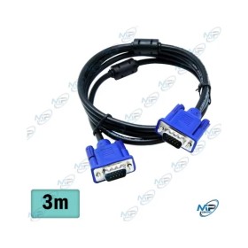🔌 Câble VGA 3m – Câble écran PC D-Sub 15 broches avec filtres anti-interférences