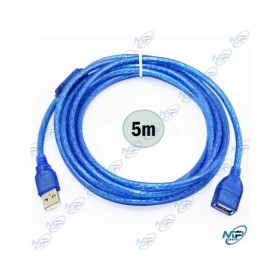 🔌 Câble Extension USB 2.0 5m Blindé Bleu – Rallonge USB Haute Vitesse Mâle/Femelle
