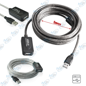 🔌 Câble Extension USB 2.0 Actif 5m avec Amplificateur – Rallonge USB Haute Performance