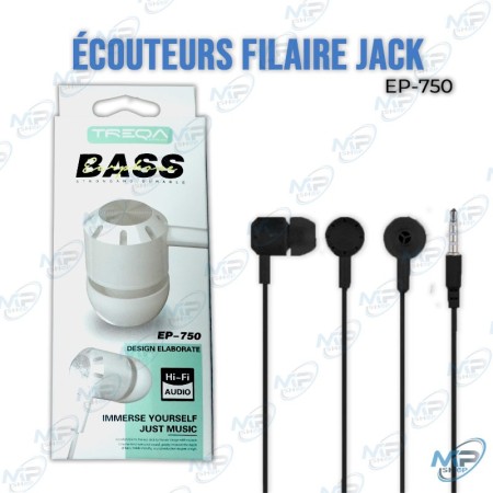 🎧Écouteurs Filaires EP-750 Hi-Fi Bass – Jack 3.5 mm Stéréo